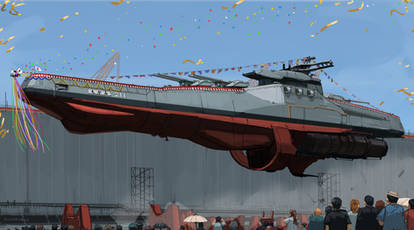 Space cruiser launching ceremony