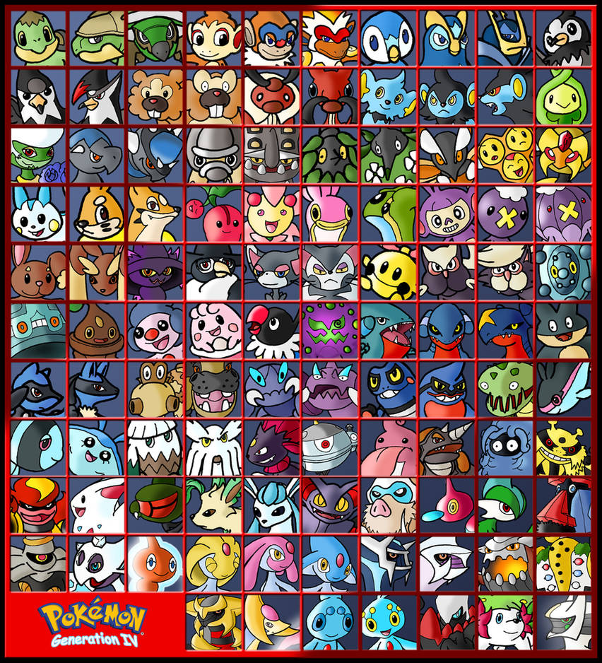 Pokemon Gen 4 - Generation 4 Chart  Pokemon generation 4, Pokemon kalos,  Pokemon pokedex