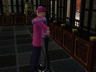 Sims 3 Timmy and Trixie Hugging At Shang Simla