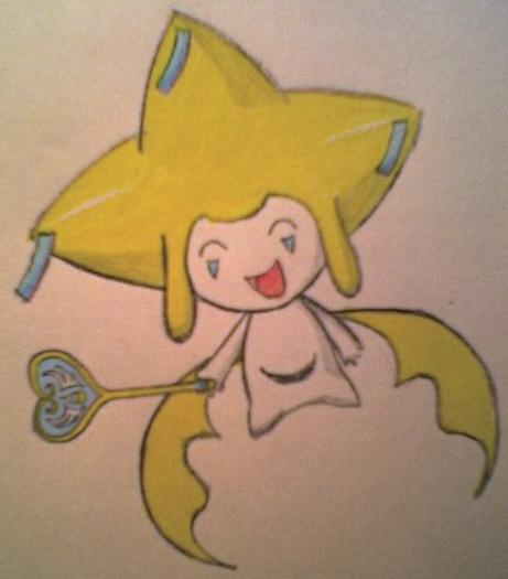 Jirachi with wand--Colored