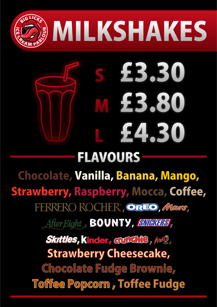 milkshakes menu 2 by zubsero on DeviantArt