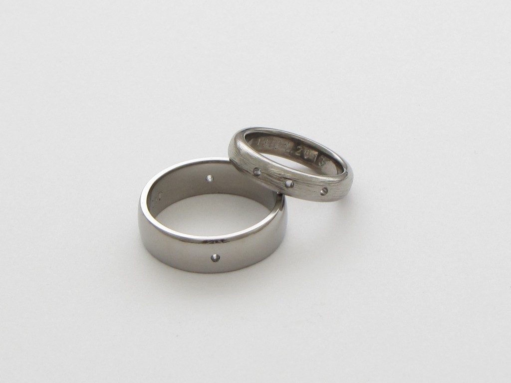 Titanium wedding rings