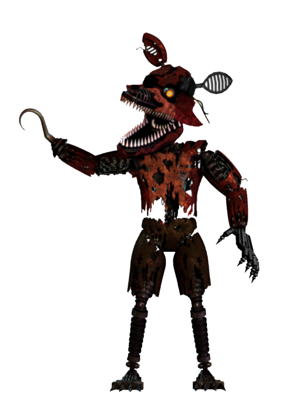 Withered Foxy Full Body Thank You Image - Final Nights 4 Burnt Foxy  Transparent PNG - 365x596 - Free Download on NicePNG