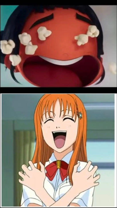 Orihime Laughing as Zoey's Popcorn Eye by Micofan2023 on DeviantArt
