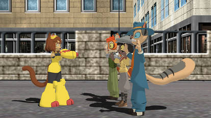 (MMD) Future cat meets gangster cats