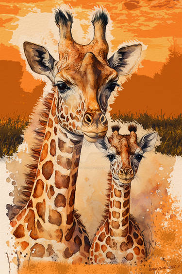 Girafa Mom and Giraffy