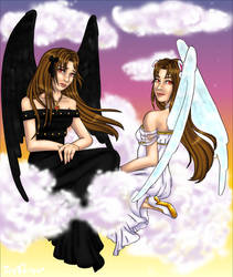 Two Angels on Clouds