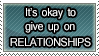 Stamp: Give up on relationships