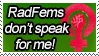 Stamp: RadFems don't speak for me - feminists by Azrael-Legna