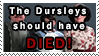 Stamp Comm: Dursleys should have died