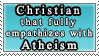 Stamp comm: Christian empathize with Atheism