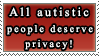 Stamp: Autistic people and privacy