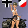German WWII BMW Motorcycle Pinup Girl