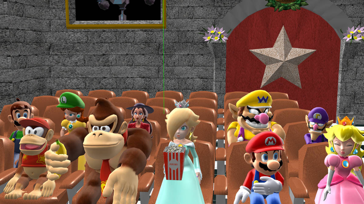 DK, Rosalina and friends watching the Mario Movie by ExpandDong15 on