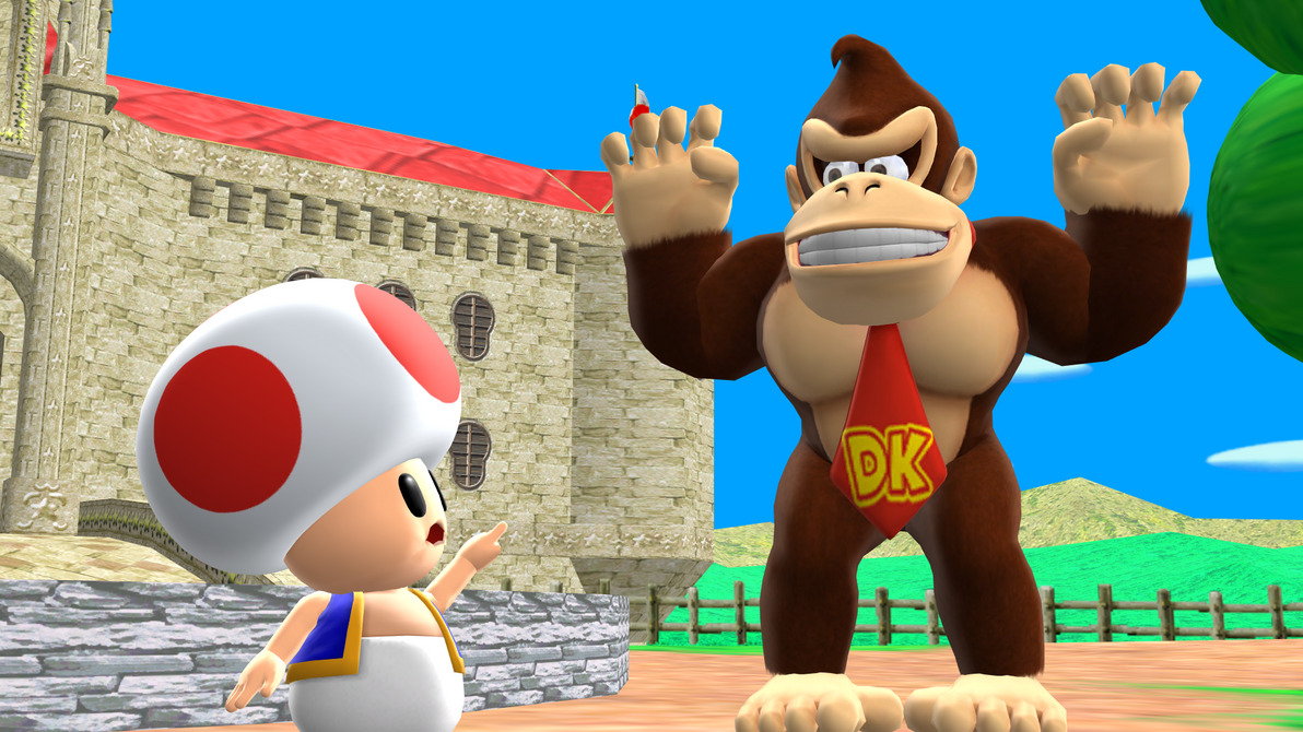 Toad shocked by Donkey Kong by ExpandDong15 on DeviantArt