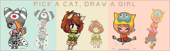 Choose a cat, draw a girl