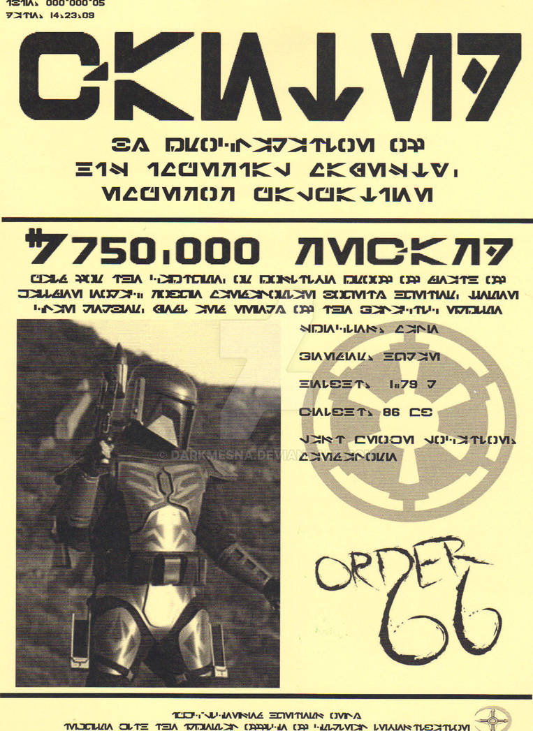 Star Wars Wanted Poster - Kaiiden Nomac Basic by Darkmesna on DeviantArt