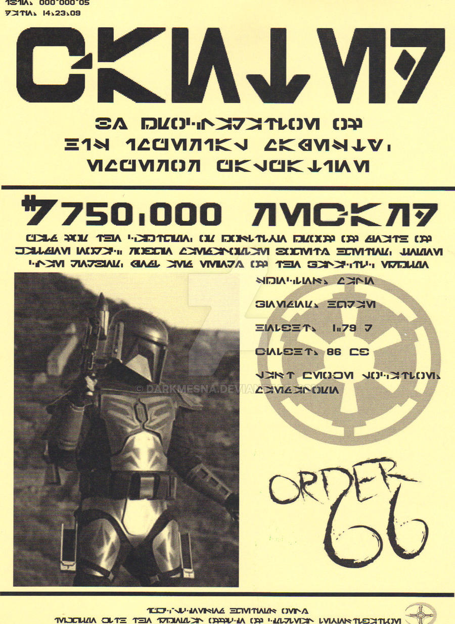 Star Wars Wanted Poster - Kaiiden Nomac Basic by Darkmesna on DeviantArt