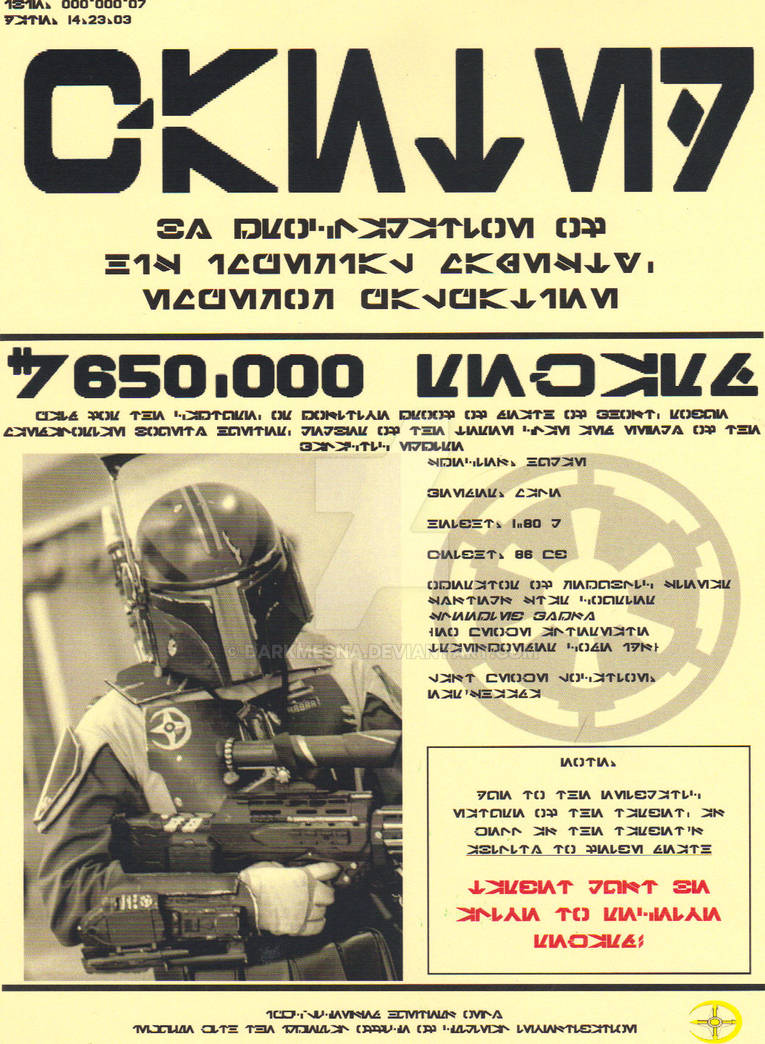 Star Wars Wanted Poster - Jacad Adfai G. Basic by Darkmesna on DeviantArt
