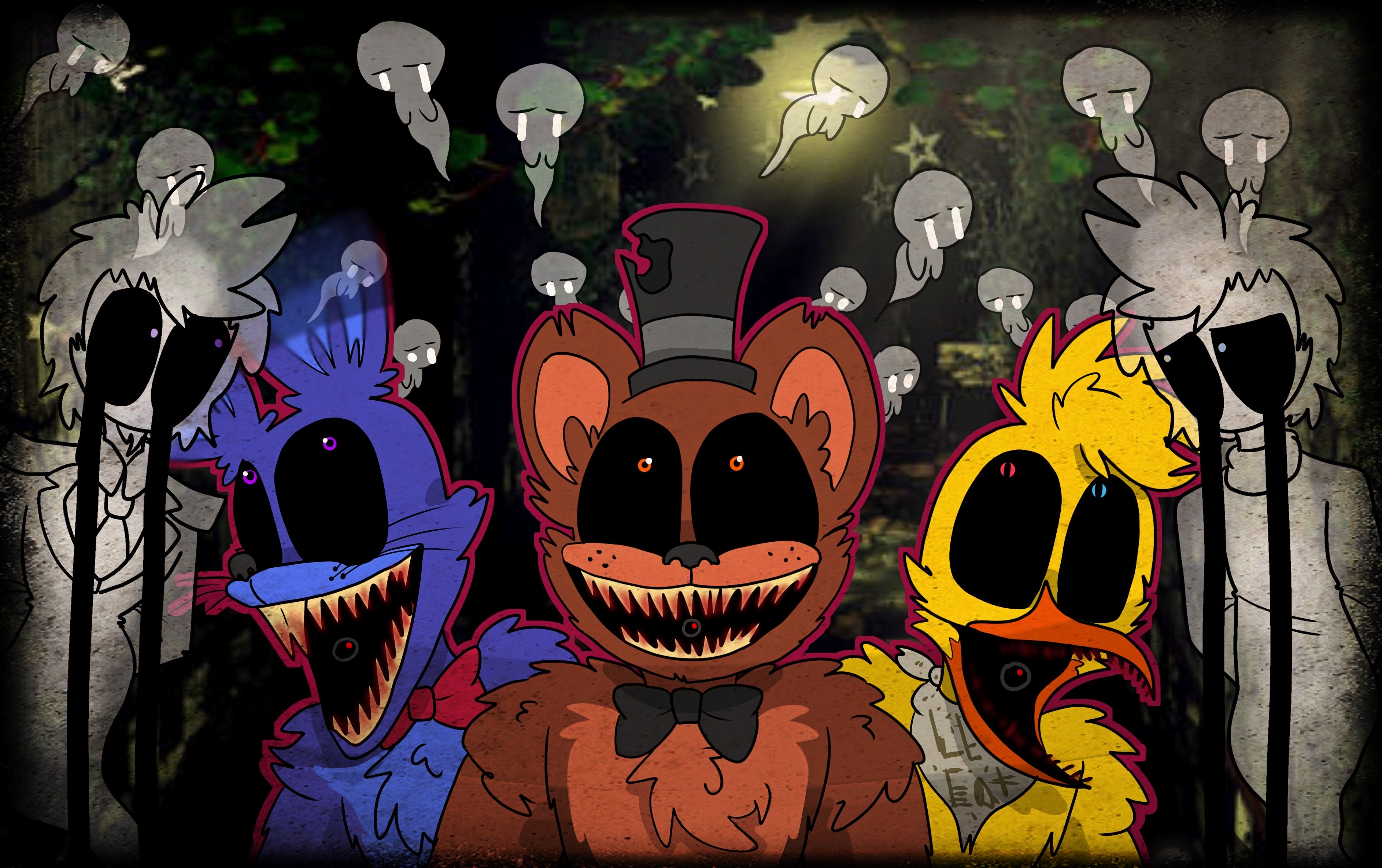 Download Fnaf Complete Nightmare Animatronics Wallpaper