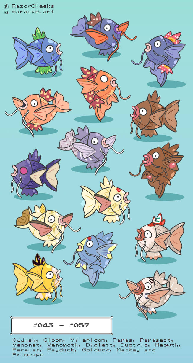 Magikarp pattern challenge: 043 - 057 by Marauwe on DeviantArt