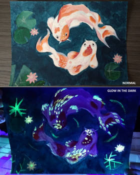 Koi pond - Glow in the dark painting workshop