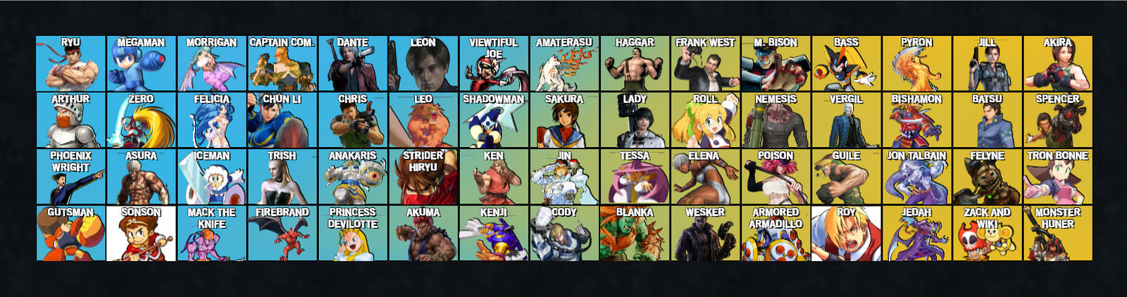 my capcom smash Roster by theartdragon27 on DeviantArt