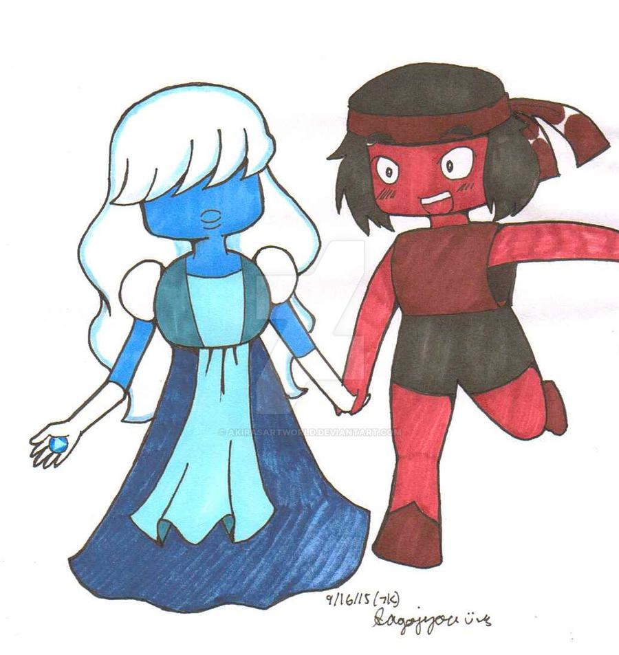 SU: Ruby and Sapphire by AkirasArtWorld on DeviantArt