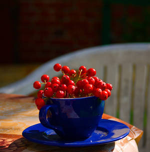 a cup full of berries