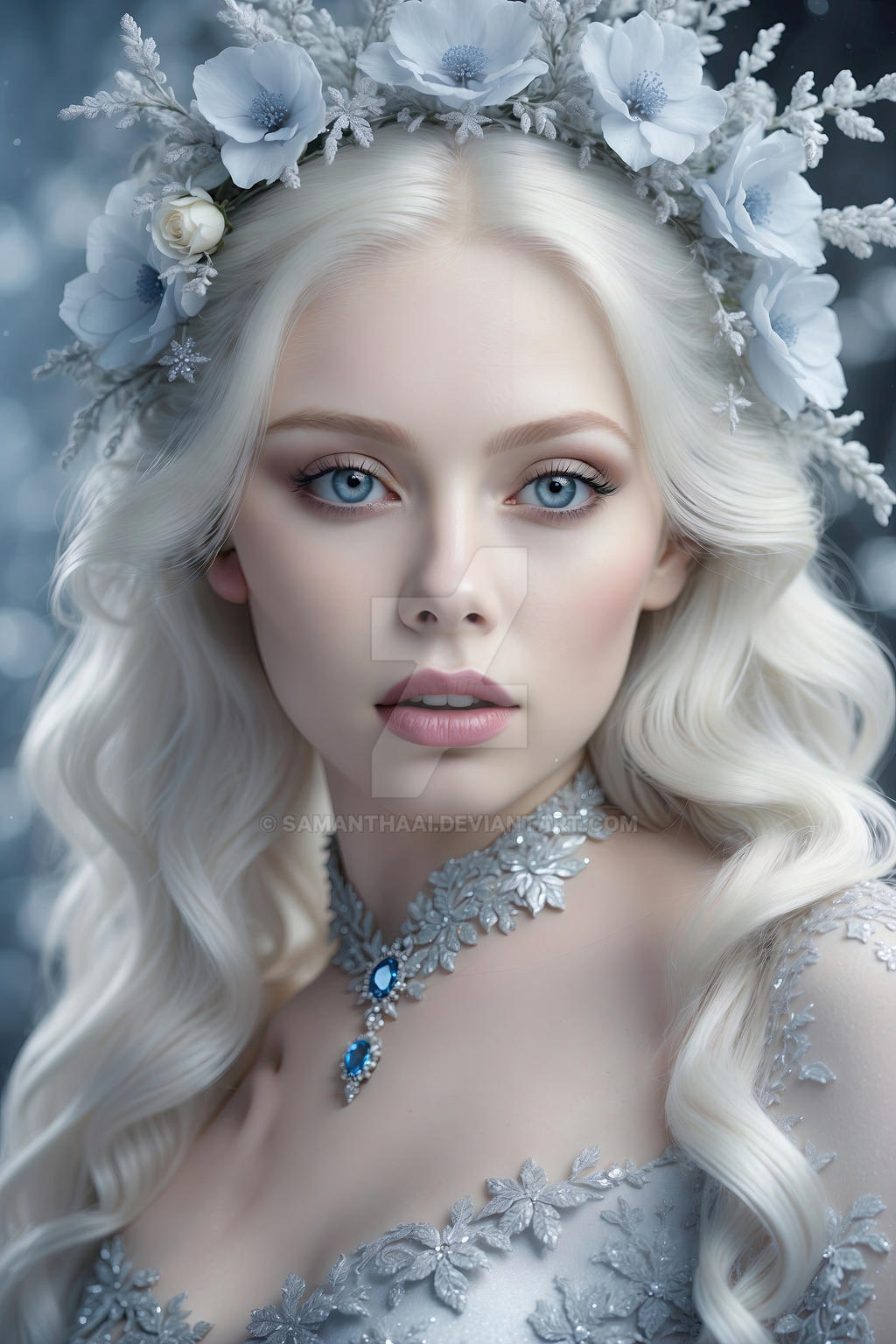 Albino Muse of Frost by SamanthaAI on DeviantArt