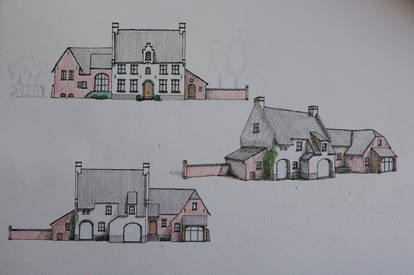 Flemish style house drawing