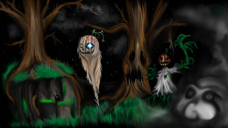 Hallowen night in the forest