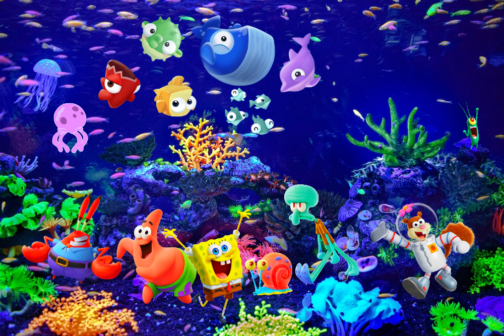 Sandy Cheeks and The Sea Creatures by zmcdonald09 on DeviantArt