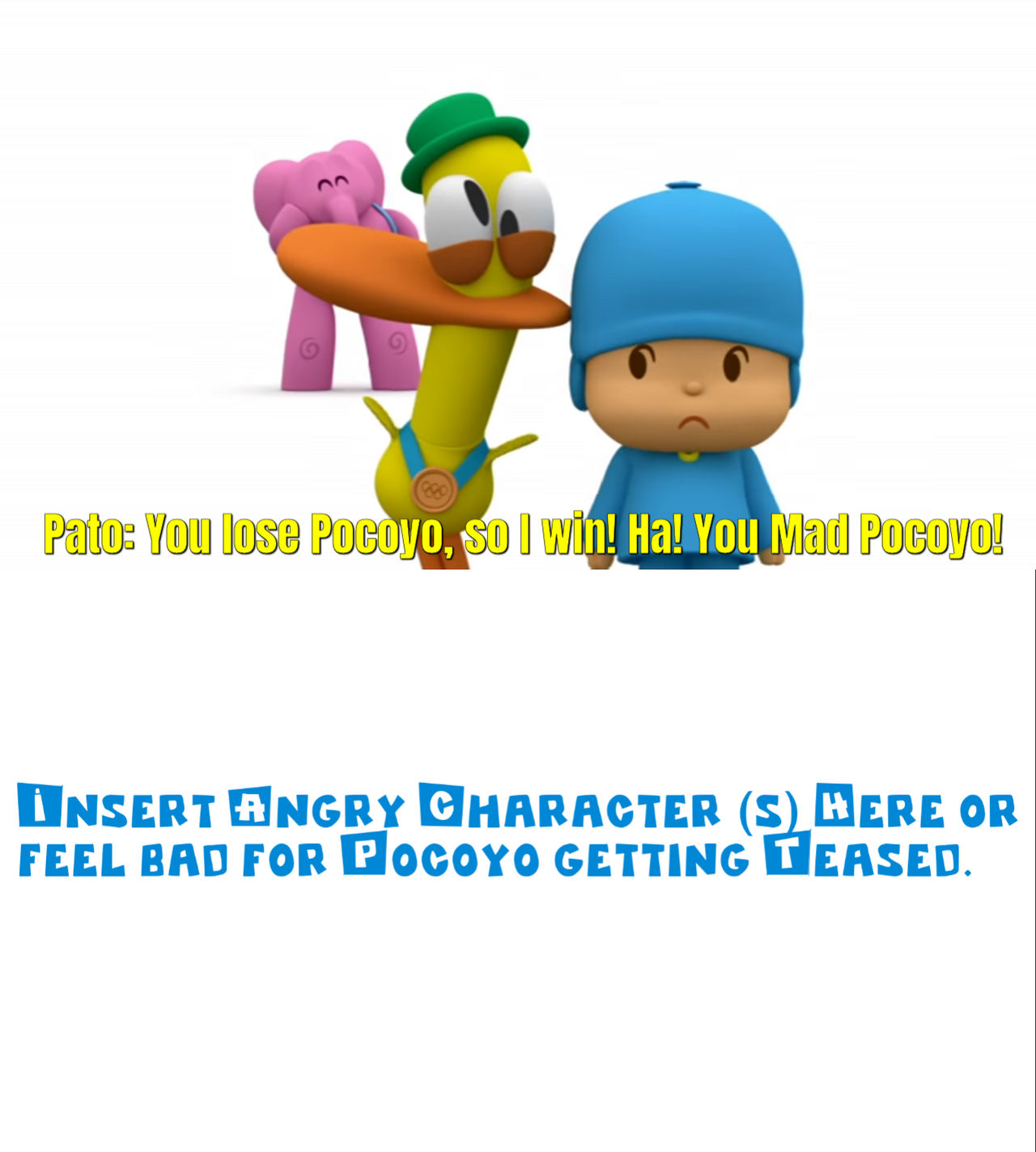 Who is Angry at Pato Teasing Pocoyo? by zmcdonald09 on DeviantArt