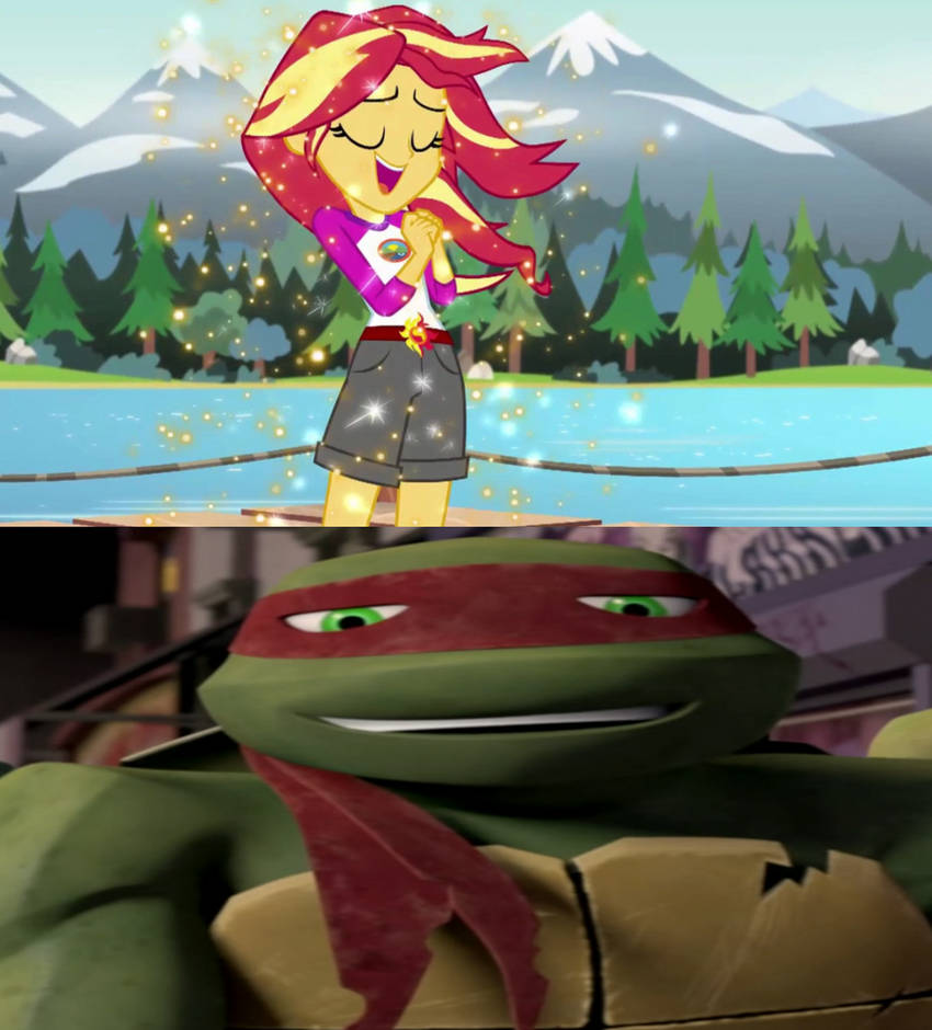 Raph Likes Sunset Shimmer Singing by zmcdonald09 on DeviantArt