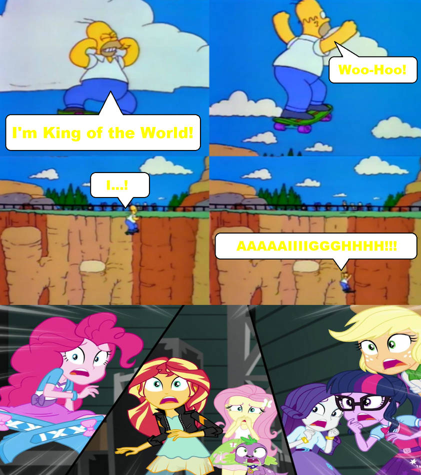 Humane 6 and Spike Reacts to Homer's Fall by zmcdonald09 on DeviantArt