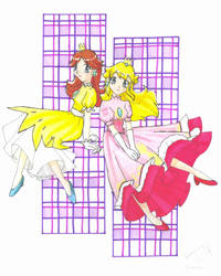 peach and daisy