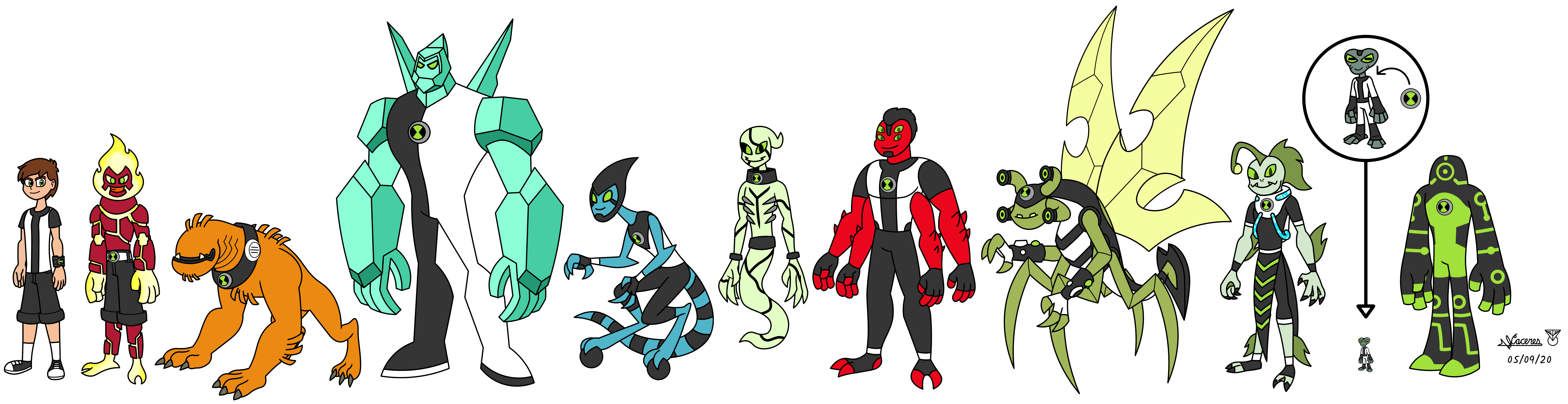 my version of 10 yr old ben and the original 10 by forgevdeviantart on deviantart