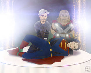 Caught Superman x Quicksilver x Thor by jackcrowder