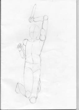 Manga style jumping pose