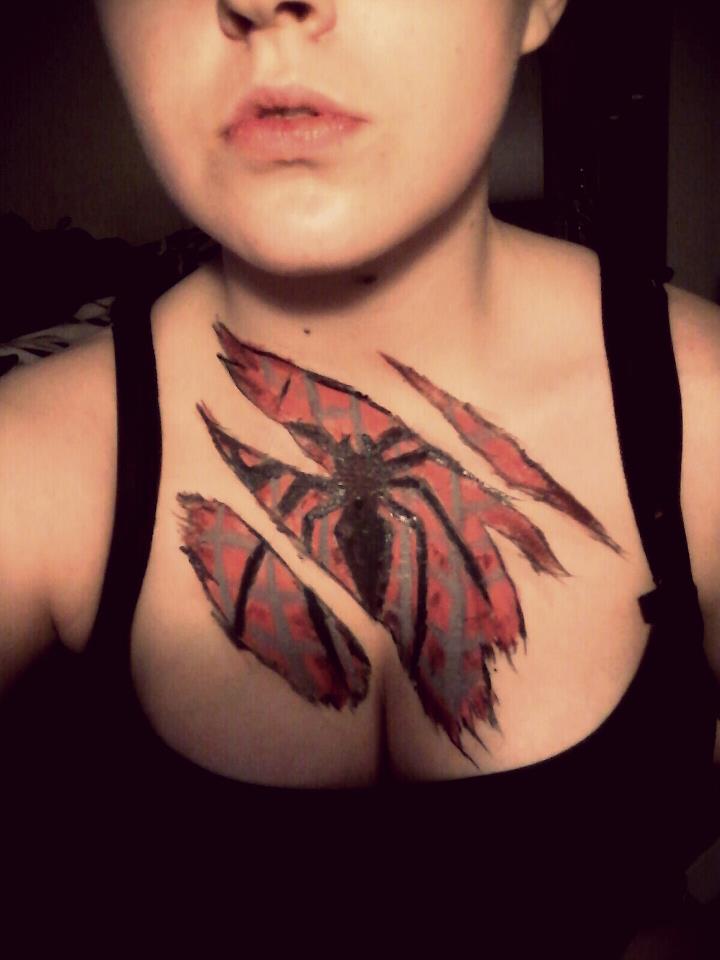 Spiderman Chest Paint.