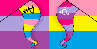 Pansexual and Bisexual Flag + Background