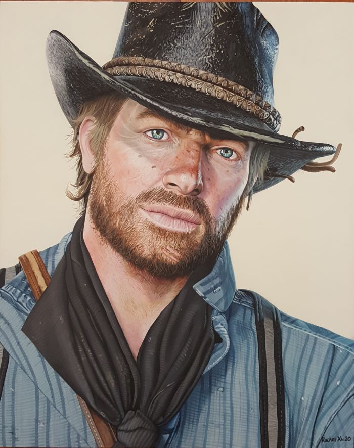 Arthur Morgan Portrait, pencil- age 23 by GabbityGabby on DeviantArt