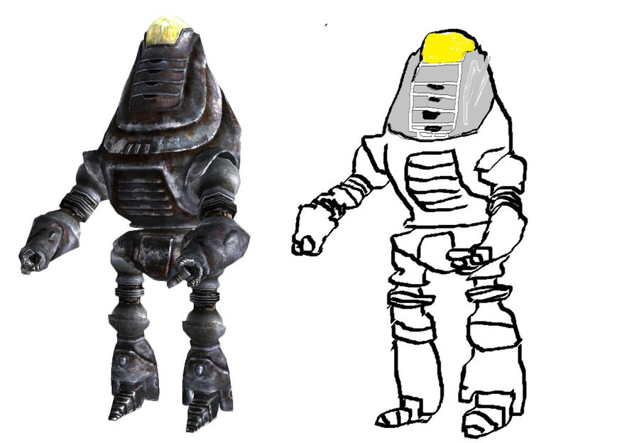 Protectron Sketch protectron(terrible) by Philpernius on DeviantArt