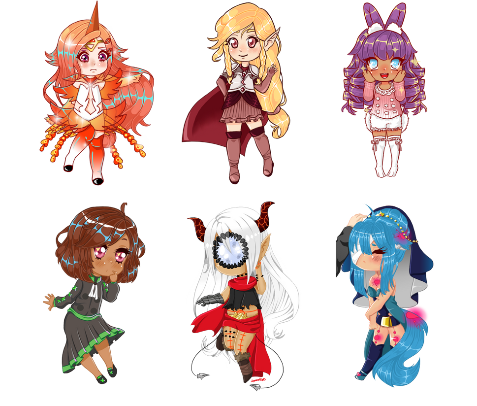 Chibi Commissions Batch 2 by ChairaeArt on DeviantArt