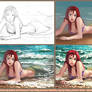 Ariel washed ashore - step by step