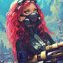Steampunk redhead girl