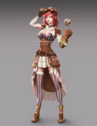 Steampunk girl concept commission