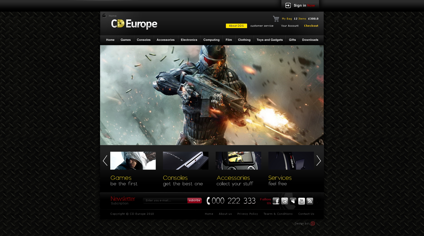 Cd Europe gaming website design by Dexign-Oxigen on DeviantArt