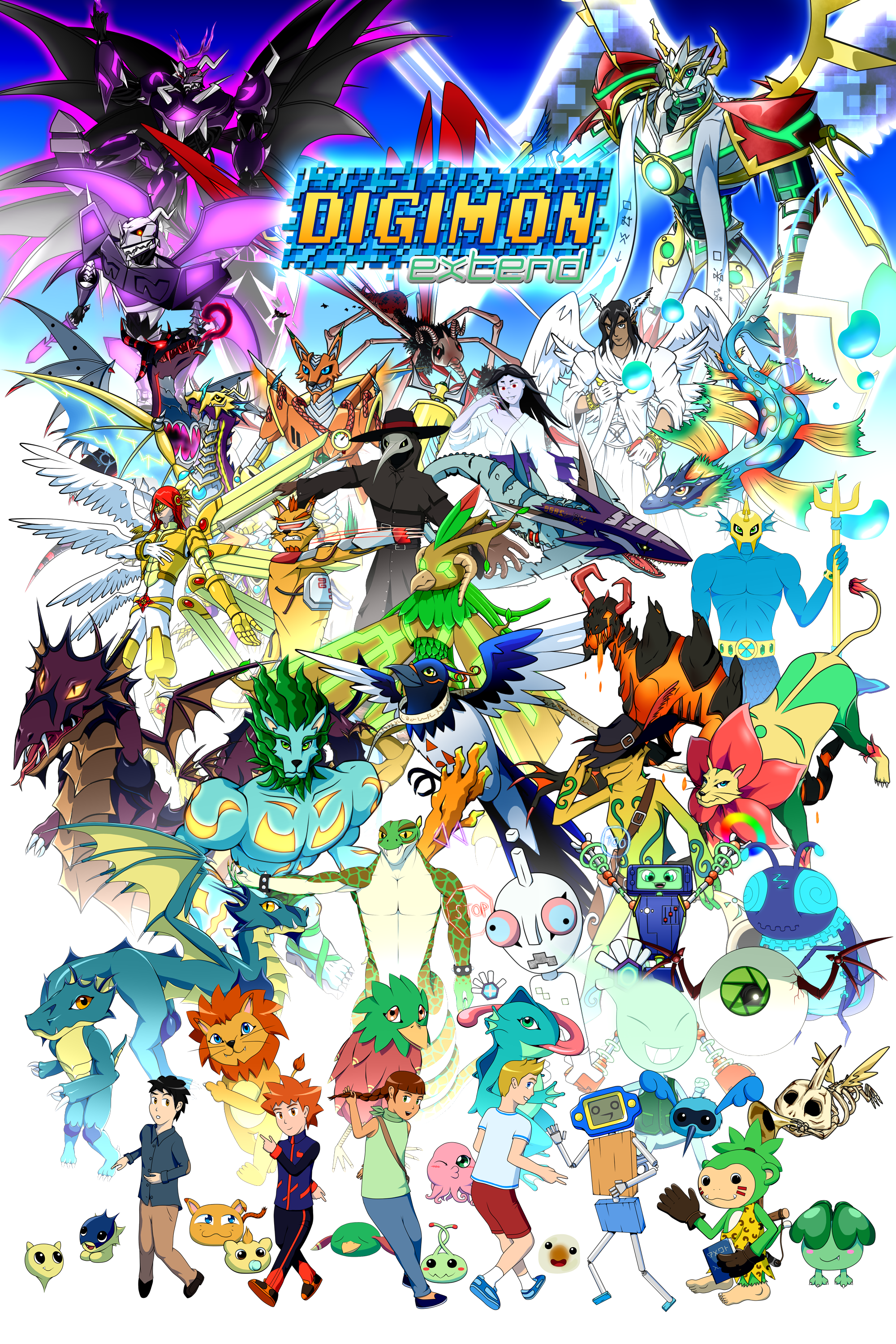 Digimon Poster Mini Digimon Extend - All Original Digimon Poster by jojogape on DeviantArt